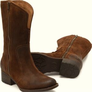 Born Mosse Distressed Suede Boots Womens Size 8.5/40 in Rust/Glazed Ginger